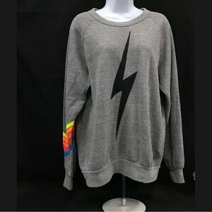 Aviator nation Gray Lightning Bolt Sweater